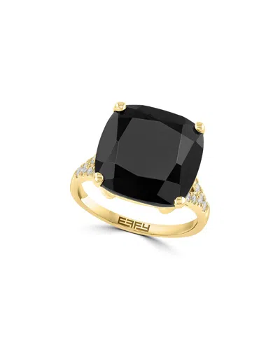 Effy Fine Jewelry 14k 11.00 Ct. Tw. Diamond & Onyx Ring In Black