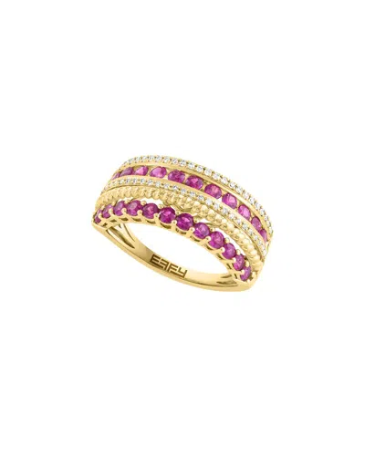 Effy Fine Jewelry 14k 1.11 Ct. Tw. Diamond & Ruby Ring In Pink