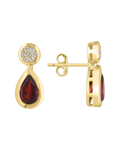 Effy Fine Jewelry 14k 1.14 Ct. Tw. Diamond &  Garnet  Earrings In Gold