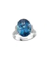 Effy Fine Jewelry 14k 11.77 Ct. Tw. Diamond & London Blue Topaz Ring In Metallic