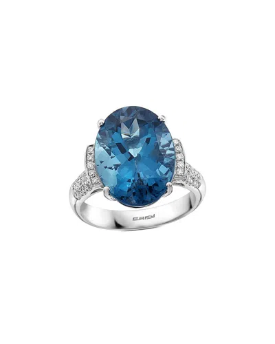 Effy Fine Jewelry 14k 11.77 Ct. Tw. Diamond & London Blue Topaz Ring