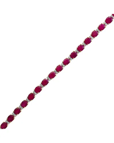 Effy Fine Jewelry 14k 12.21 Ct. Tw. Diamond & Ruby Bracelet In Metallic