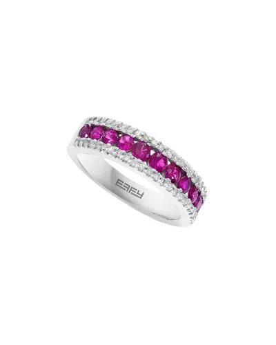 Effy Fine Jewelry 14k 1.23 Ct. Tw. Diamond &  Ruby Ring In Metallic