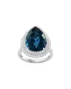 Effy Fine Jewelry 14k 12.84 Ct. Tw. Diamond & London Blue Topaz Ring