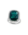 Effy Fine Jewelry 14k 13.04 Ct. Tw. Lab-grown Diamond & Lab-grown Emerald Ring In Green