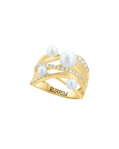 Effy Fine Jewelry 14k 1.33 Ct. Tw. Diamond & Emerald Ring In Gold