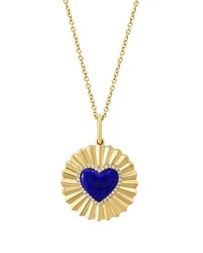 Effy Fine Jewelry 14k 1.42 Ct. Tw. Diamond & Lapis Lazuli Necklace