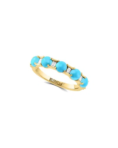 Effy Fine Jewelry 14k 1.45 Ct. Tw. Diamond & Turquoise Ring
