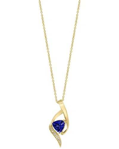 Effy Fine Jewelry 14k 1.46 Ct. Tw. Diamond & Tanzanite Necklace In Gold