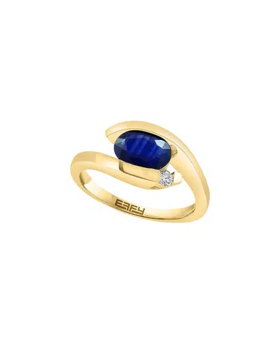 Effy Fine Jewelry 14k 1.47 Ct. Tw. Diamond & Sapphire Ring In Gold