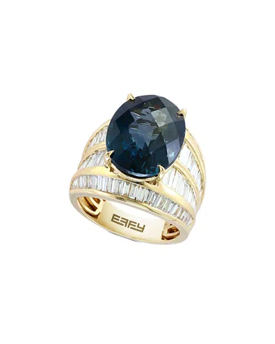 Effy Fine Jewelry 14k 15.08 Ct. Tw. Diamond & London Blue Topaz Ring