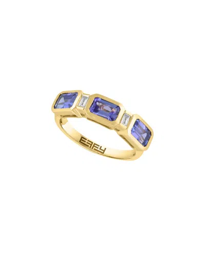 Effy Fine Jewelry 14k 1.52 Ct. Tw. Diamond & Tanzanite Ring In Multi