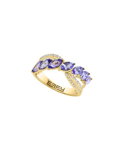 Effy Fine Jewelry 14k 1.56 Ct. Tw. Diamond & Tanzanite Ring In Gray