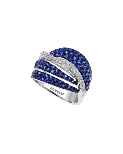 Effy Fine Jewelry 14k 1.57 Ct. Tw. Diamond & Sapphire Ring In Gray