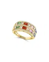 Effy Fine Jewelry 14k 1.58 Ct. Tw. Diamond & Multi Sapphire Ring In Gold