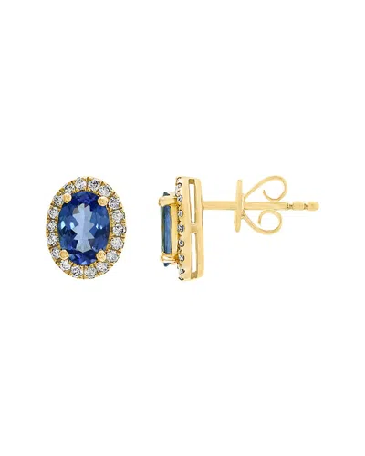 Effy Fine Jewelry 14k 1.59 Ct. Tw. Diamond & Tanzanite Earrings In Gold