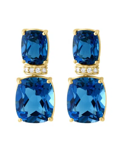 Effy Fine Jewelry 14k 15.98 Ct. Tw. Diamond & London Blue Topaz Earrings