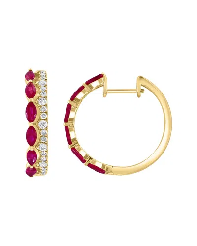 Effy Fine Jewelry 14k 1.60 Ct. Tw. Diamond & Ruby Earrings