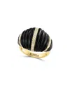 Effy Fine Jewelry 14k 16.24 Ct. Tw. Diamond & Onyx Ring In Gold