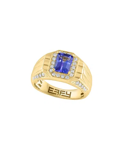 Effy Fine Jewelry 14k 1.84 Ct. Tw. Diamond & Tanzanite Ring In Gold