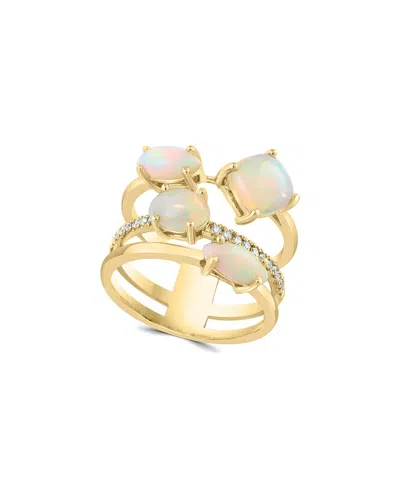 Effy Fine Jewelry 14k 2.02 Ct. Tw. Diamond & Ethiopian Opal Ring
