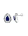 Effy Fine Jewelry 14k 2.06 Ct. Tw. Diamond & Sapphire Earrings In Metallic