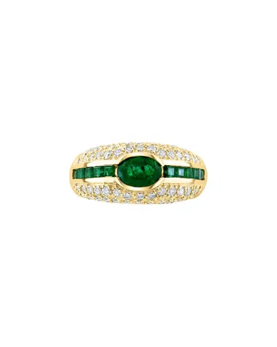 Effy Fine Jewelry 14k 2.07 Ct. Tw. Diamond & Emerald Ring In Gold
