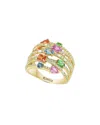 Effy Fine Jewelry 14k 2.14 Ct. Tw. Diamond & Tsavorite, Multi Sapphire Ring In Gold