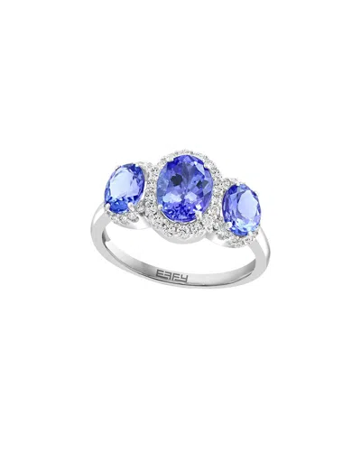 Effy Fine Jewelry 14k 2.31 Ct. Tw. Diamond & Tanzanite Ring In Metallic