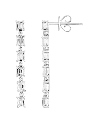 Effy Fine Jewelry 14k 2.40 Ct. Tw. Diamond & White Sapphire Earrings In Metallic