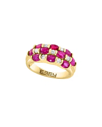 Effy Fine Jewelry 14k 2.55 Ct. Tw. Diamond & Ruby Ring In Gold