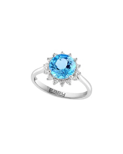 Effy Fine Jewelry 14k 2.59 Ct. Tw. Diamond &  Blue Topaz Ring
