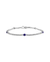 Effy Fine Jewelry 14k 2.61 Ct. Tw. Lab-grown Diamond & Lab-grown Sapphire  Bracelet In Metallic