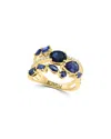 Effy Fine Jewelry 14k 2.77 Ct. Tw. Diamond & Sapphire Ring In Gold