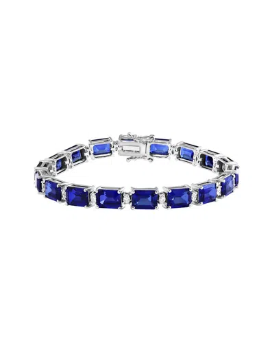 Effy Fine Jewelry 14k 30.07 Ct. Tw. Lab-grown Diamond & Lab-grown Sapphire  Bracelet In Metallic