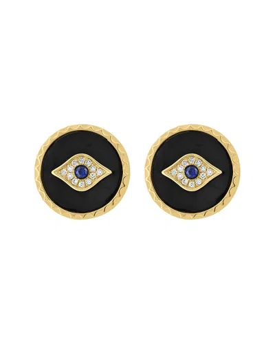 Effy Fine Jewelry 14k 3.06 Ct. Tw. Diamond & Sapphire, Onyx Earrings