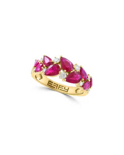 Effy Fine Jewelry 14k 3.24 Ct. Tw. Diamond & Ruby Ring In Pink