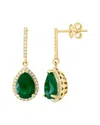 Effy Fine Jewelry 14k 3.25 Ct. Tw. Diamond & Emerald Earrings In Gold