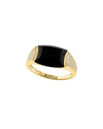 Effy Fine Jewelry 14k 3.45 Ct. Tw. Diamond & Onyx Ring In Gold