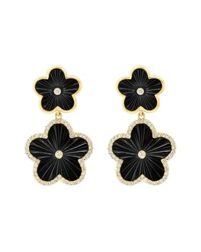 Effy Fine Jewelry 14k 3.59 Ct. Tw. Diamond & Onyx Earrings In Black