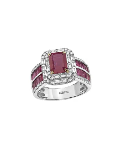 Effy Fine Jewelry 14k 3.60 Ct. Tw. Diamond & Ruby Ring In Multi