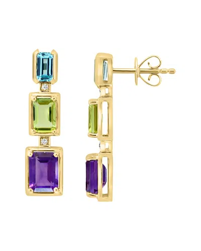 Effy Fine Jewelry 14k 3.62 Ct. Tw. Diamond & Gemstone Earrings In Gold