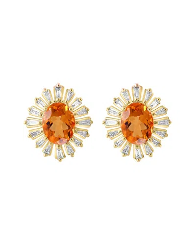 Effy Fine Jewelry 14k 3.68 Ct. Tw. Diamond & Citrine Earrings