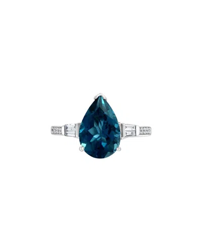 Effy Fine Jewelry 14k 3.72 Ct. Tw. Diamond & London Blue Topaz Ring In Metallic