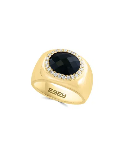 Effy Fine Jewelry 14k 3.74 Ct. Tw. Diamond & Onyx Ring In Multi