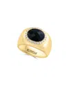 Effy Fine Jewelry 14k 3.74 Ct. Tw. Diamond & Onyx Ring In Multi