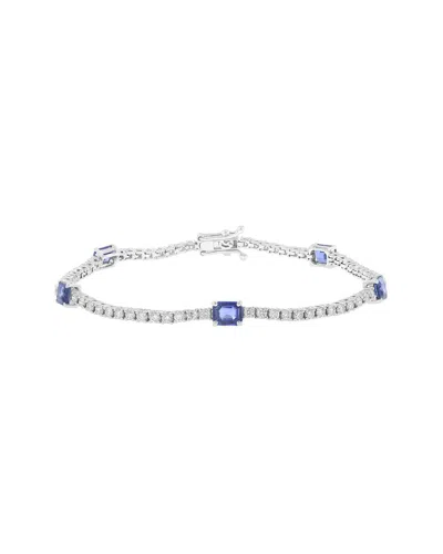 Effy Fine Jewelry 14k 3.89 Ct. Tw. Diamond & Sapphire Bracelet In Blue