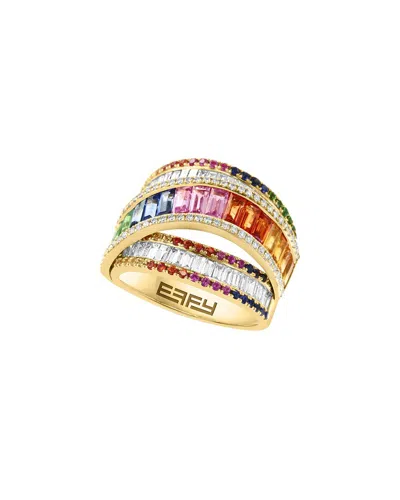 Effy Fine Jewelry 14k 3.92 Ct. Tw. Diamond & Multi Sapphire Ring