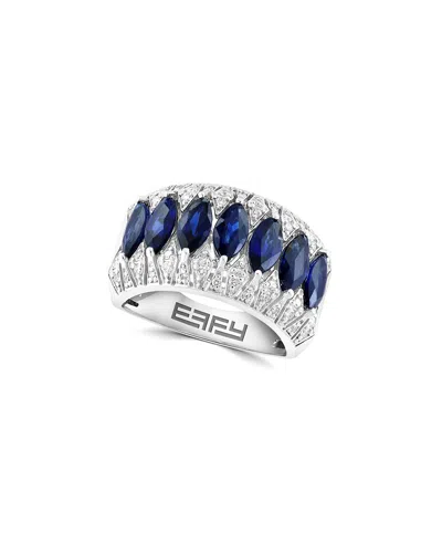 Effy Fine Jewelry 14k 3.95 Ct. Tw. Diamond & Natural Sapphire Cz Ring