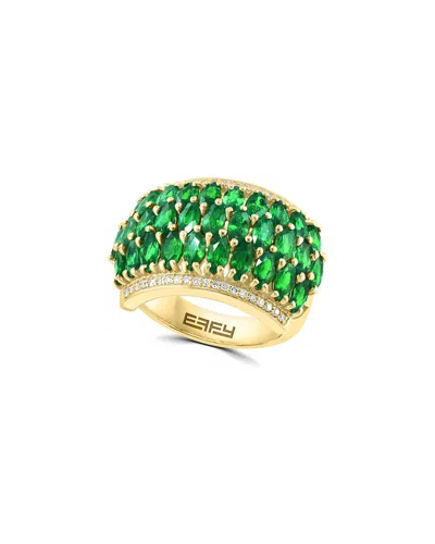 Effy Fine Jewelry 14k 3.99 Ct. Tw. Diamond & Natural Emerald Cz Ring